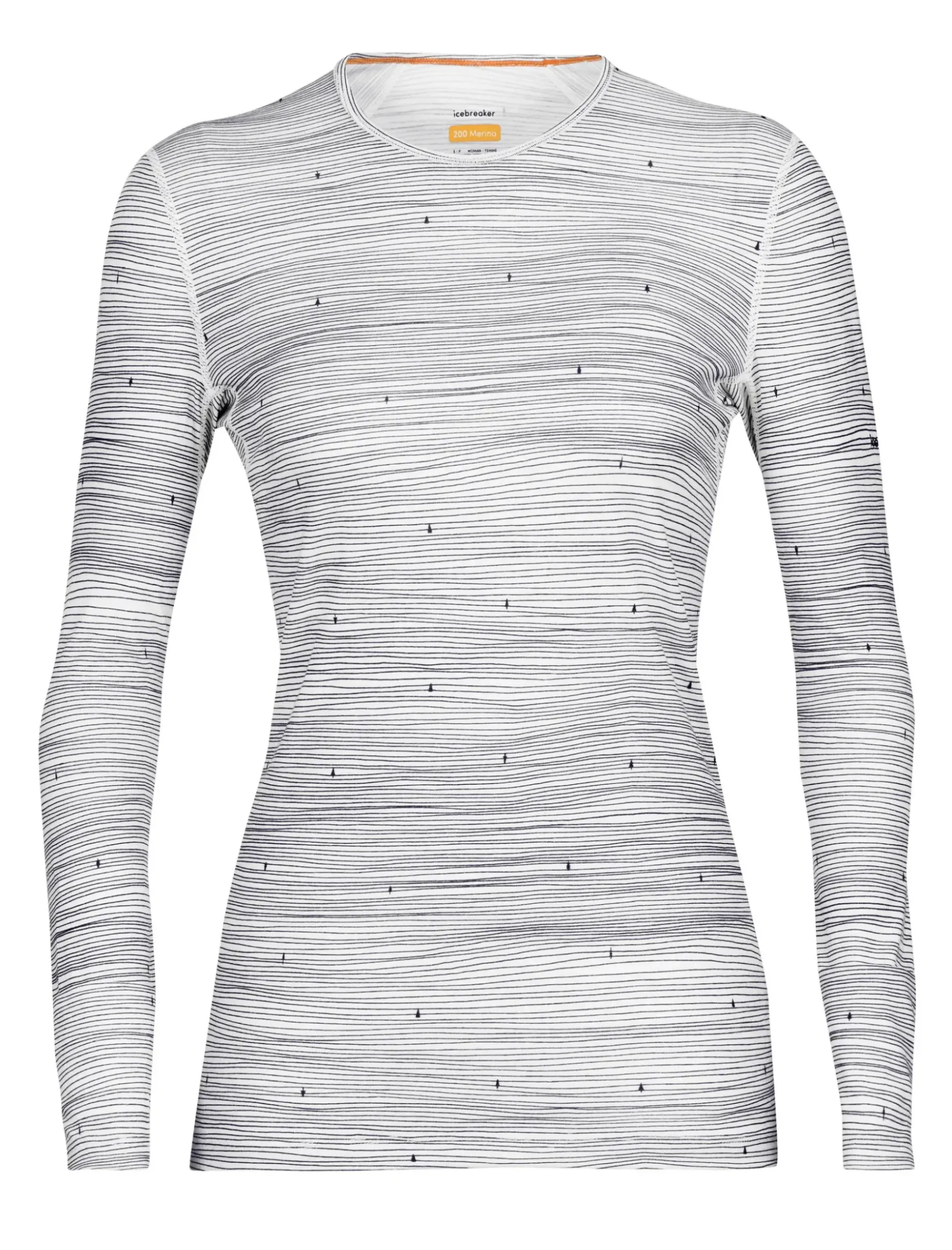 Damen Icebreaker Funktionswäsche & Base Layer^Merino 200 Oasis Langarmshirt Ski Tracks Damen