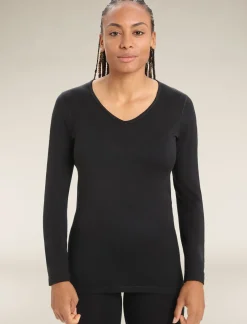 Damen Icebreaker Funktionswäsche & Base Layer^Merino 200 Oasis Langarmshirt Mit V-Ausschnitt Damen