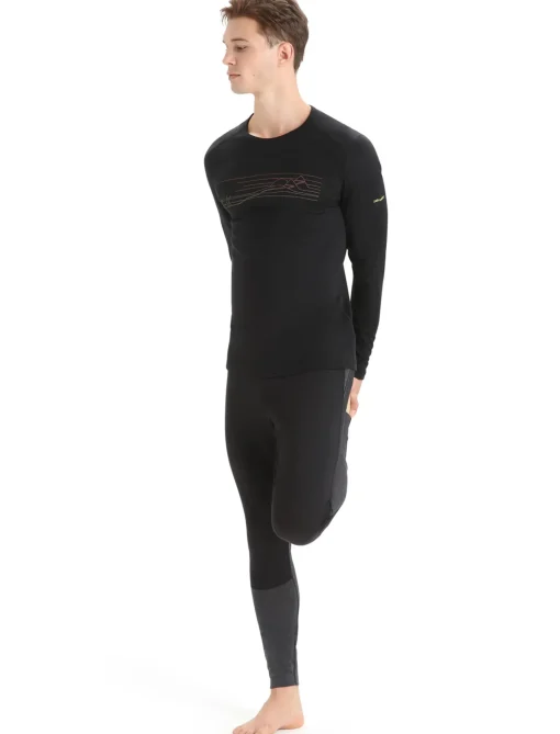 Herren Icebreaker Funktionswäsche & Base Layer^Merino 200 Oasis Langarmshirt Ski Stripes Herren