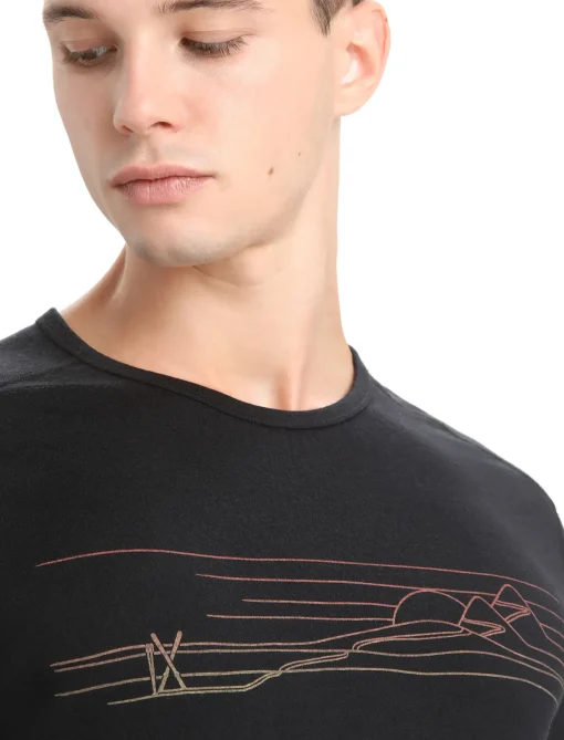 Herren Icebreaker Funktionswäsche & Base Layer^Merino 200 Oasis Langarmshirt Ski Stripes Herren