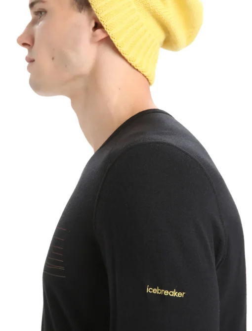 Herren Icebreaker Funktionswäsche & Base Layer^Merino 200 Oasis Langarmshirt Ski Stripes Herren
