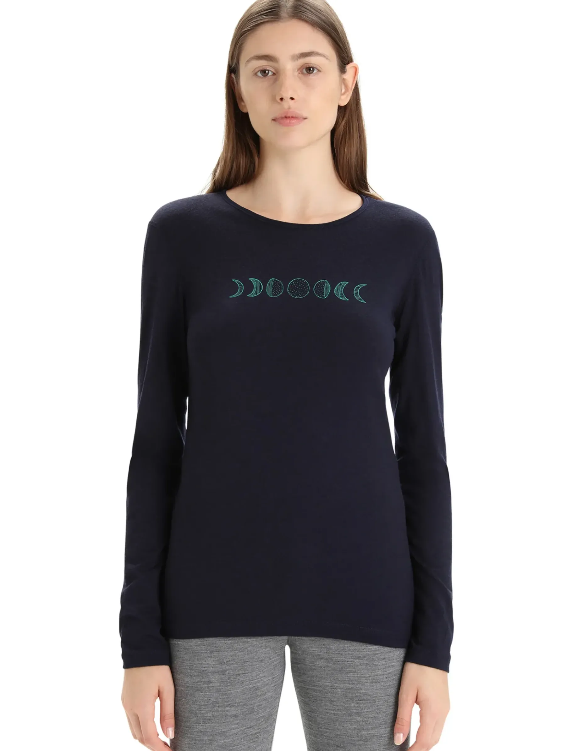 Damen Icebreaker Funktionswäsche & Base Layer^Merino 200 Oasis Langarmshirt Moon Phase Damen