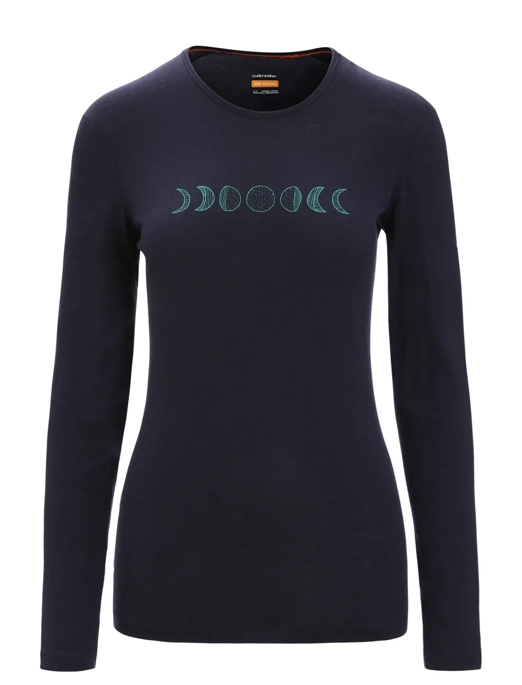 Damen Icebreaker Funktionswäsche & Base Layer^Merino 200 Oasis Langarmshirt Moon Phase Damen
