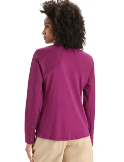 Damen Icebreaker Langärmlige Oberteile^Merino Hike Langarmshirt Damen