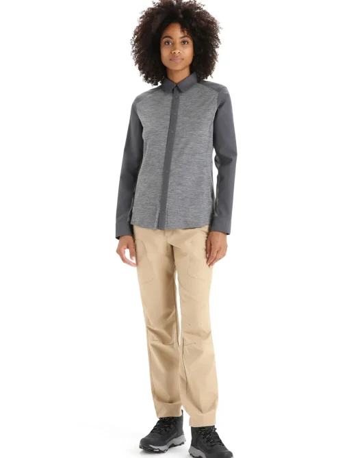 Damen Icebreaker Langärmlige Oberteile^Merino Hike Langarmshirt Damen