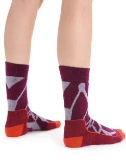 Damen Icebreaker Socken^Merino Hike+ Medium Socken Crew Fractured Landscapes Damen