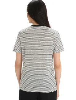 Damen Icebreaker Kurzarmshirts^Merino Leinen T-Shirt Stripe Damen