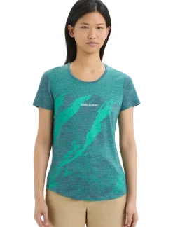 Damen Icebreaker Kurzarmshirts^Merino Sphere Ii T-Shirt Trail Damen