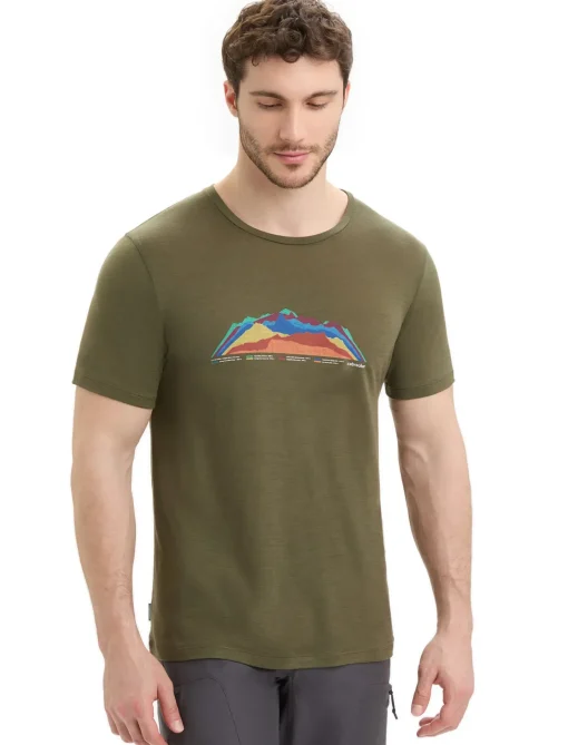 Herren Icebreaker Kurzarmshirts^Merino Tech Lite Ii T-Shirt 7 Mountain Tops Eu Herren