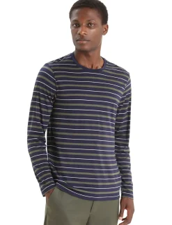 Herren Icebreaker Langärmlige Oberteile^Merino Wave Langarmshirt Stripe Herren