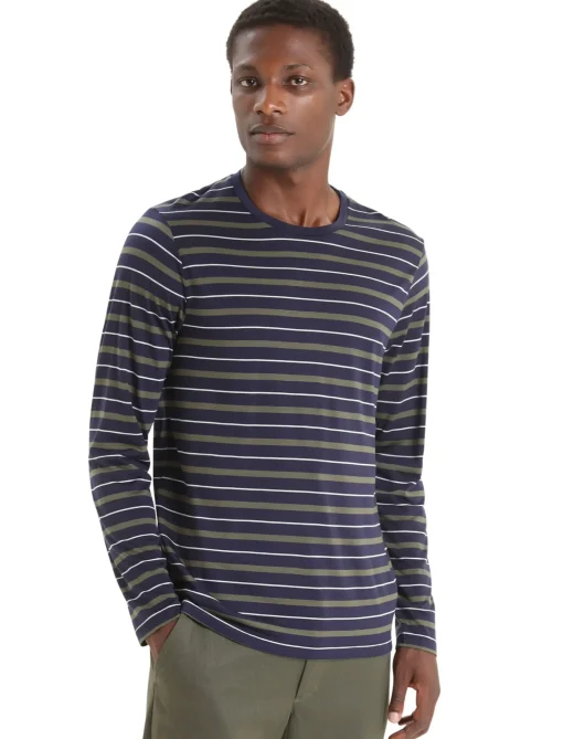 Herren Icebreaker Langärmlige Oberteile^Merino Wave Langarmshirt Stripe Herren