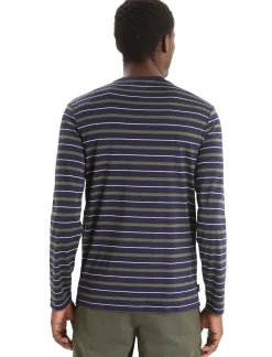 Herren Icebreaker Langärmlige Oberteile^Merino Wave Langarmshirt Stripe Herren