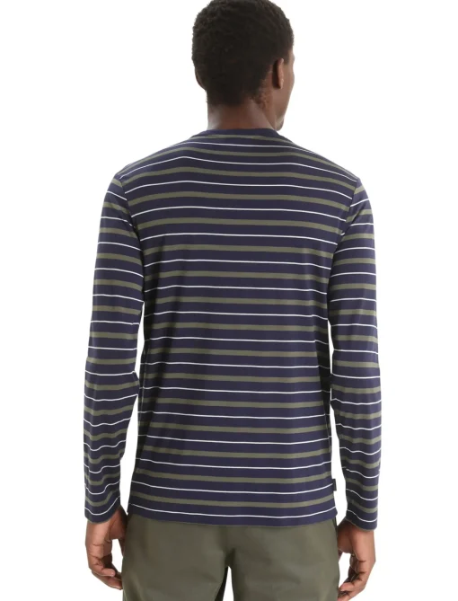 Herren Icebreaker Langärmlige Oberteile^Merino Wave Langarmshirt Stripe Herren