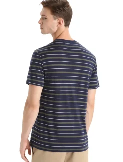 Herren Icebreaker Kurzarmshirts^Merino Wave T-Shirt Stripe Herren
