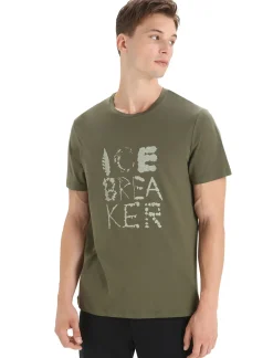 Herren Icebreaker Kurzarmshirts^Tencel™ Cotton T-Shirt Natural Logo Herren
