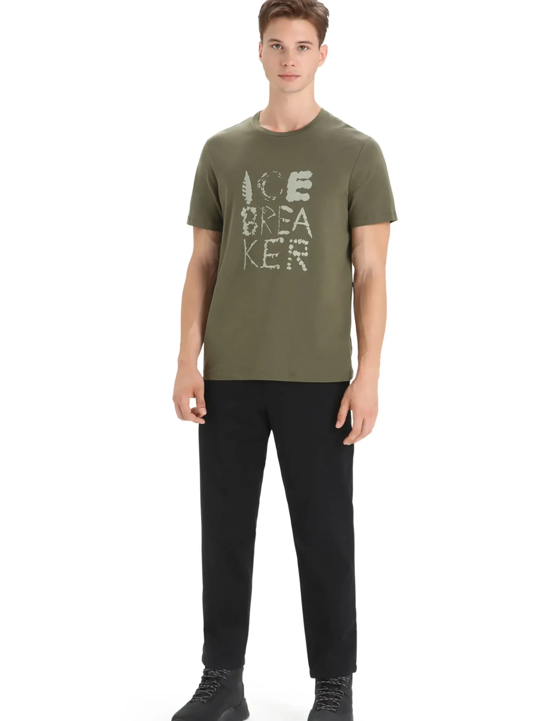 Herren Icebreaker Kurzarmshirts^Tencel™ Cotton T-Shirt Natural Logo Herren