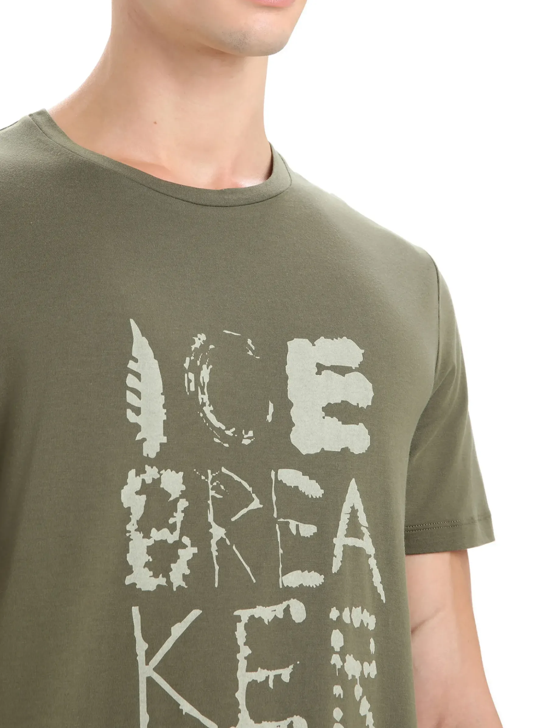 Herren Icebreaker Kurzarmshirts^Tencel™ Cotton T-Shirt Natural Logo Herren