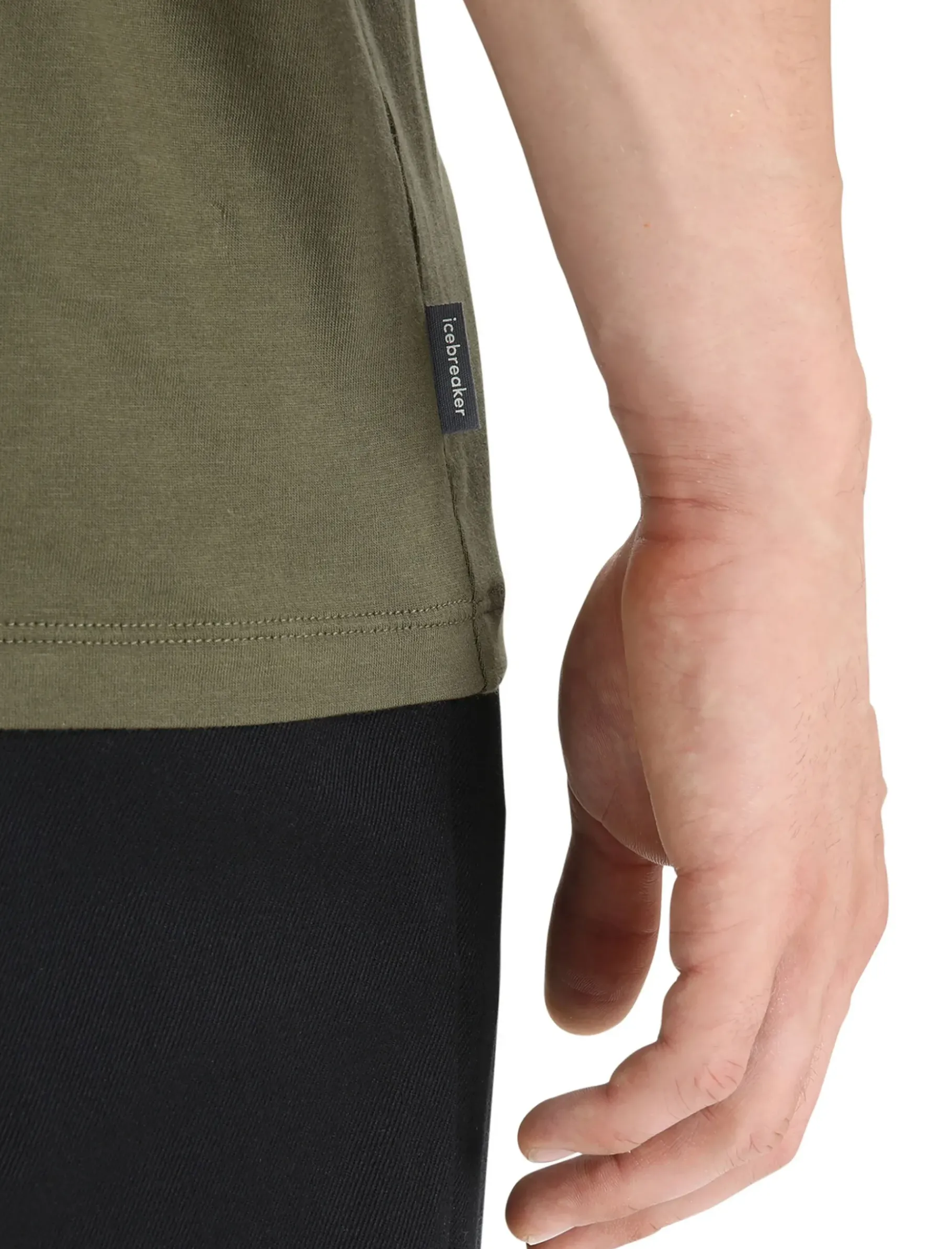 Herren Icebreaker Kurzarmshirts^Tencel™ Cotton T-Shirt Natural Logo Herren