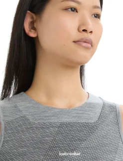 Damen Icebreaker Kurzarmshirts^Zoneknit™ Merino Crop Top Geodetic Damen